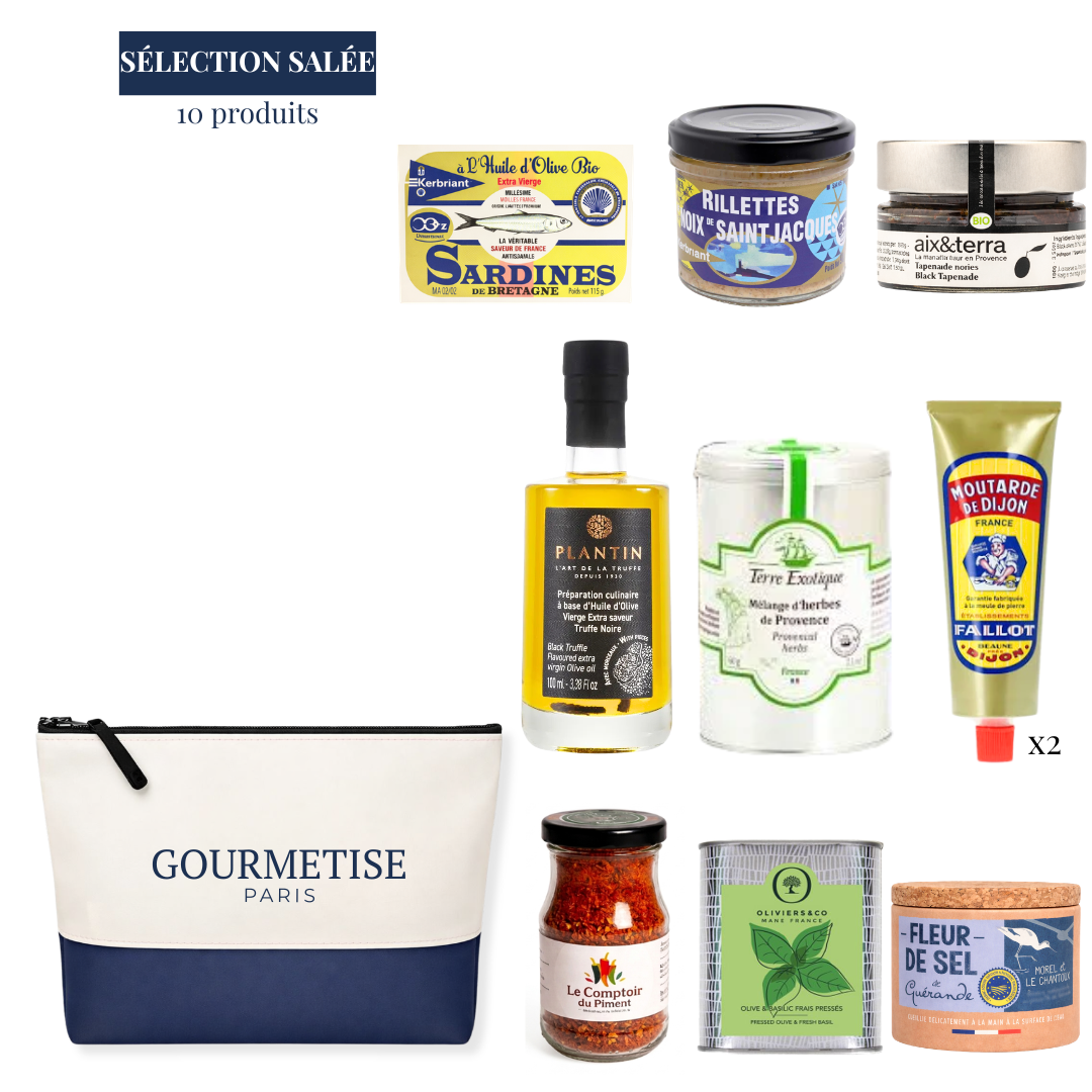 Coffret Gourmand France Gourmet Gastronomie Salé Livraison Touristes Paris  cadeau artisanal Authentique