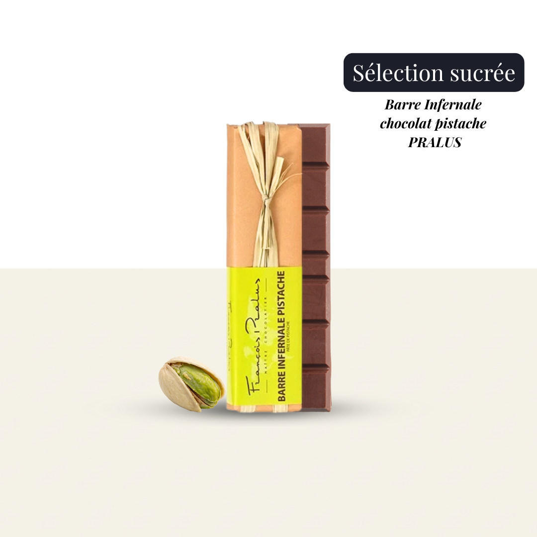 Dubaï Barre chocolat pistache Pralus France Gastronomie Livraison Touristes Paris cadeau artisanal 