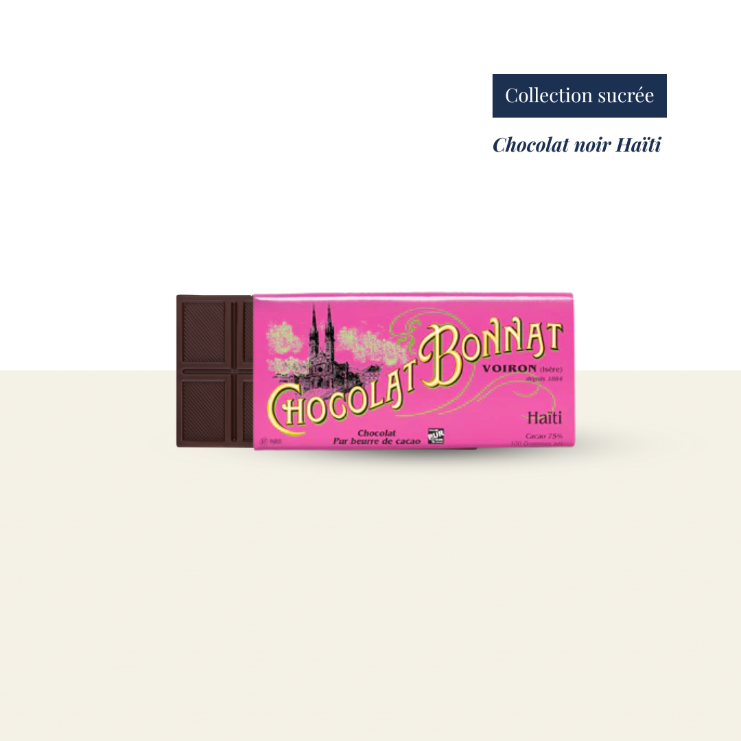 Chocolat noir Bonnat Haïti Grand cru d'exception Gastronomie France Livraison Touriste Hôtel Coffret Paris AirBNB Cadeau