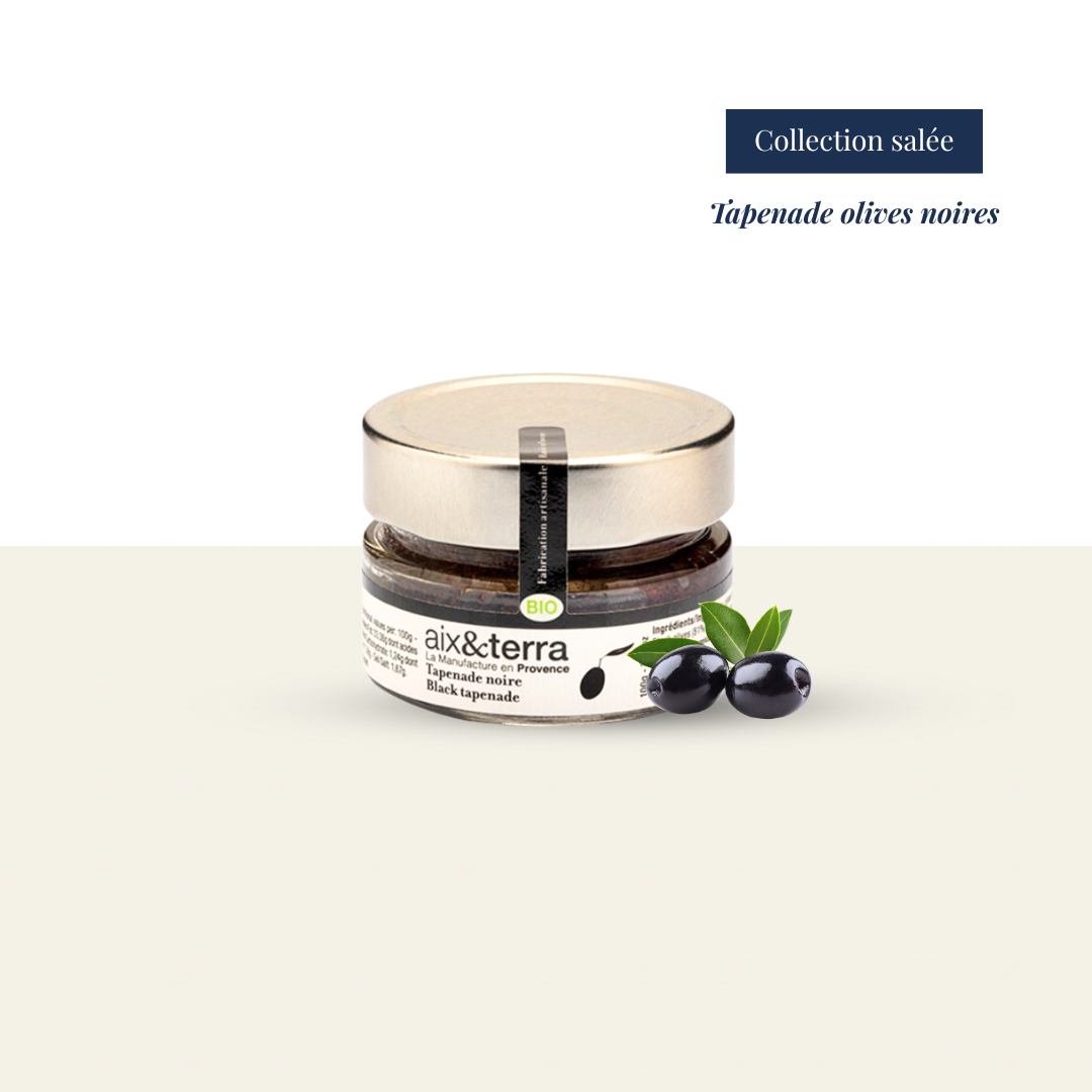 Tapenade Olive noire Tartinable Provence France Gastronomie Livraison Touristes Paris cadeau artisanal France artisanal 